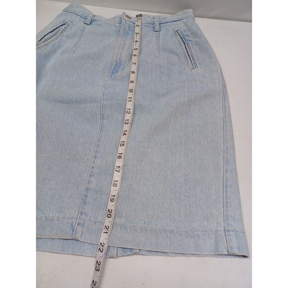 Vintage Dockers Skirt Denim Sz 12 Made in USA Long Light Blue - Picture 8 of 10